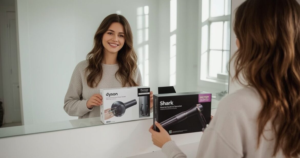 Dyson Supersonic ir Shark FlexStyle džiovintuvų palyginimas pagal funkcijas