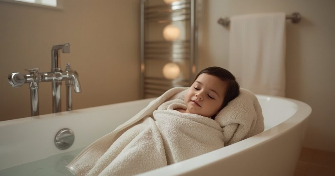 Šildomi rankšluosčiai kūdikiams: jaukumas ir saugumas po vonios