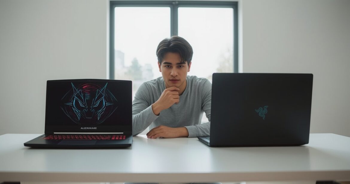 Alienware x16 ir Razer Blade 16 palyginimas žaidimų entuziastams
