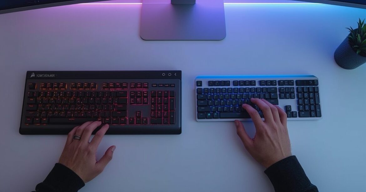 Corsair K100 ir Logitech G915 mechaninių klaviatūrų palyginimas
