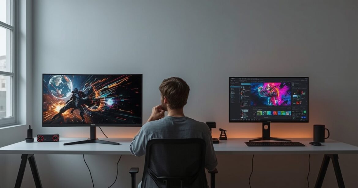 Samsung Odyssey Neo G8 ir LG 32GQ950 monitorių palyginimas žaidimams ir darbui