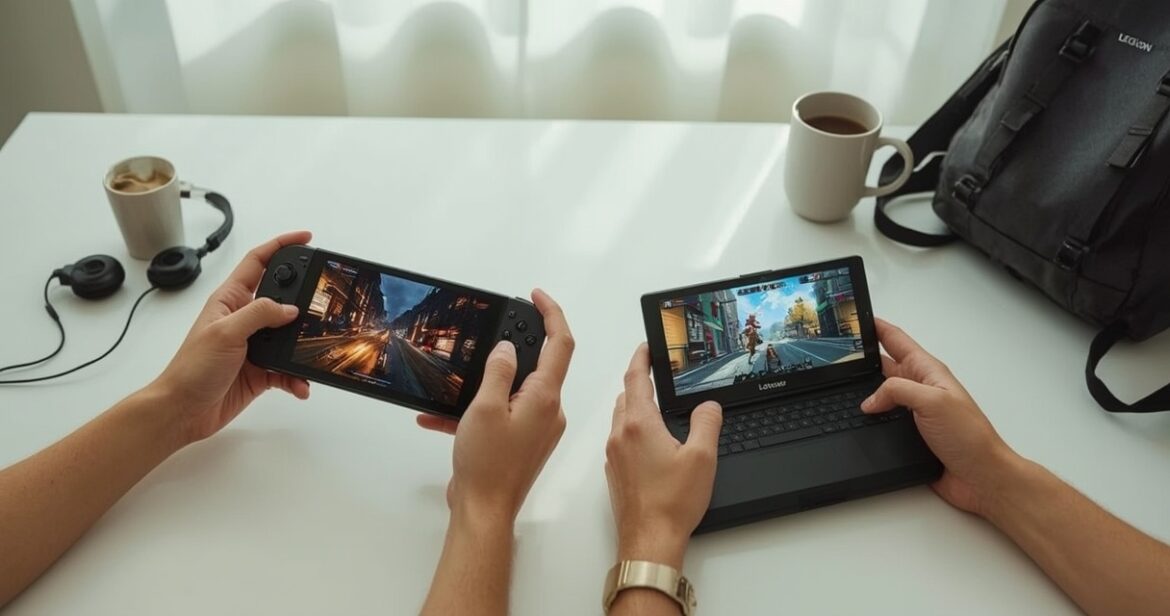 Steam Deck OLED ir Lenovo Legion Go rankinių konsolių palyginimas
